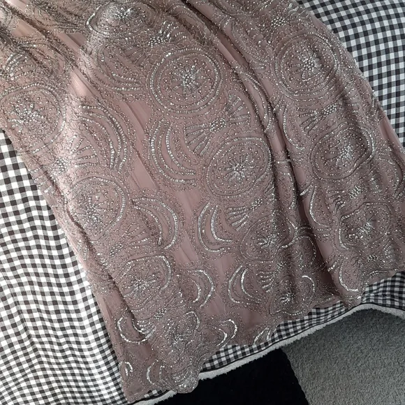 NWOT! AIDEN MATTOX BLUSH BEADED DESIGNER DRESS  GOWN SIZE 8 - Picture 14 of 15